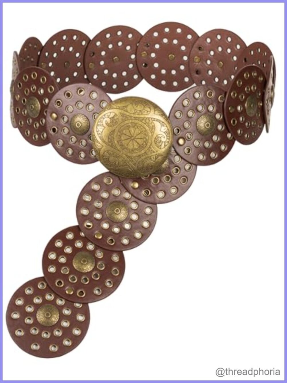Wide Western Disc Belt PU Leather Cowgirl Concho Boho Waist Belt for Jeans